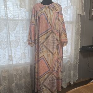 Elegant Multicolor Geometric Pattern Dress